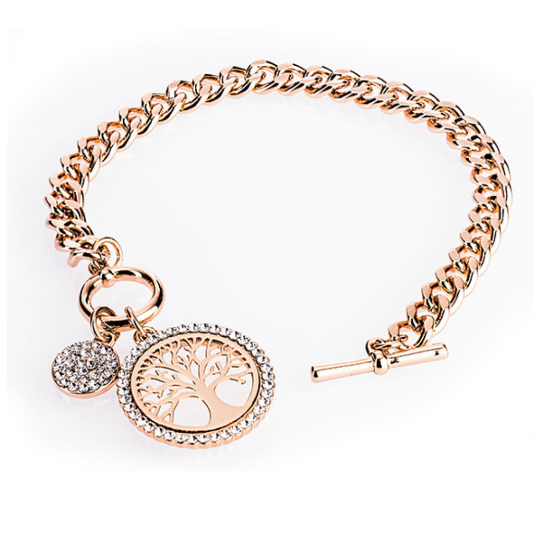 Newgrange Living Tree of Life Toggle Bracelet - Rose Gold | 600038