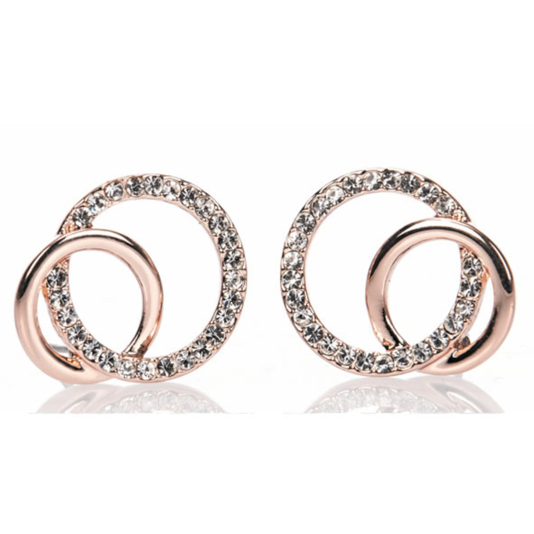 Newgrange Living Diamante Loop Earrings - Rose Gold | 600049