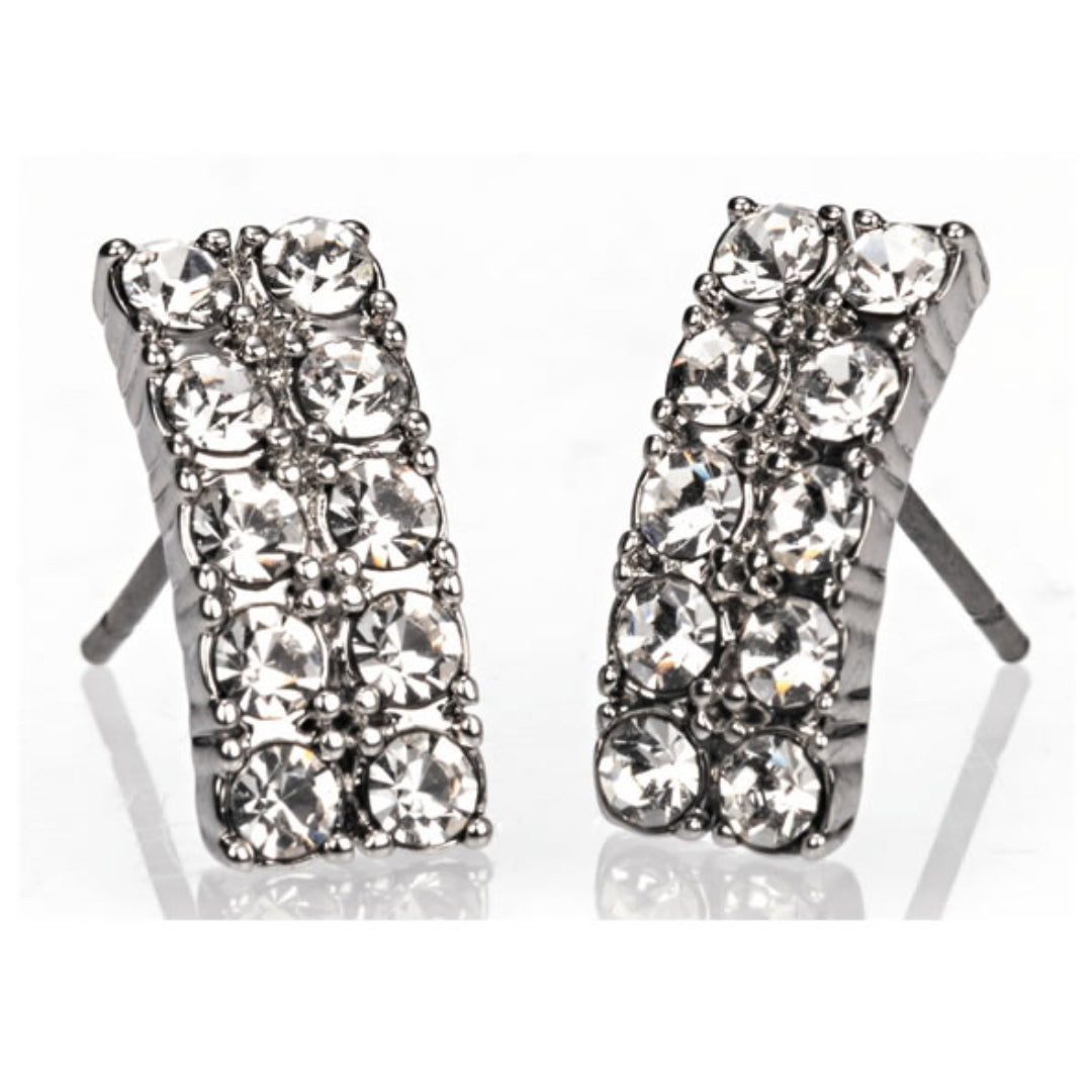 Newgrange Living Diamante Bar Earrings - Silver | 600050