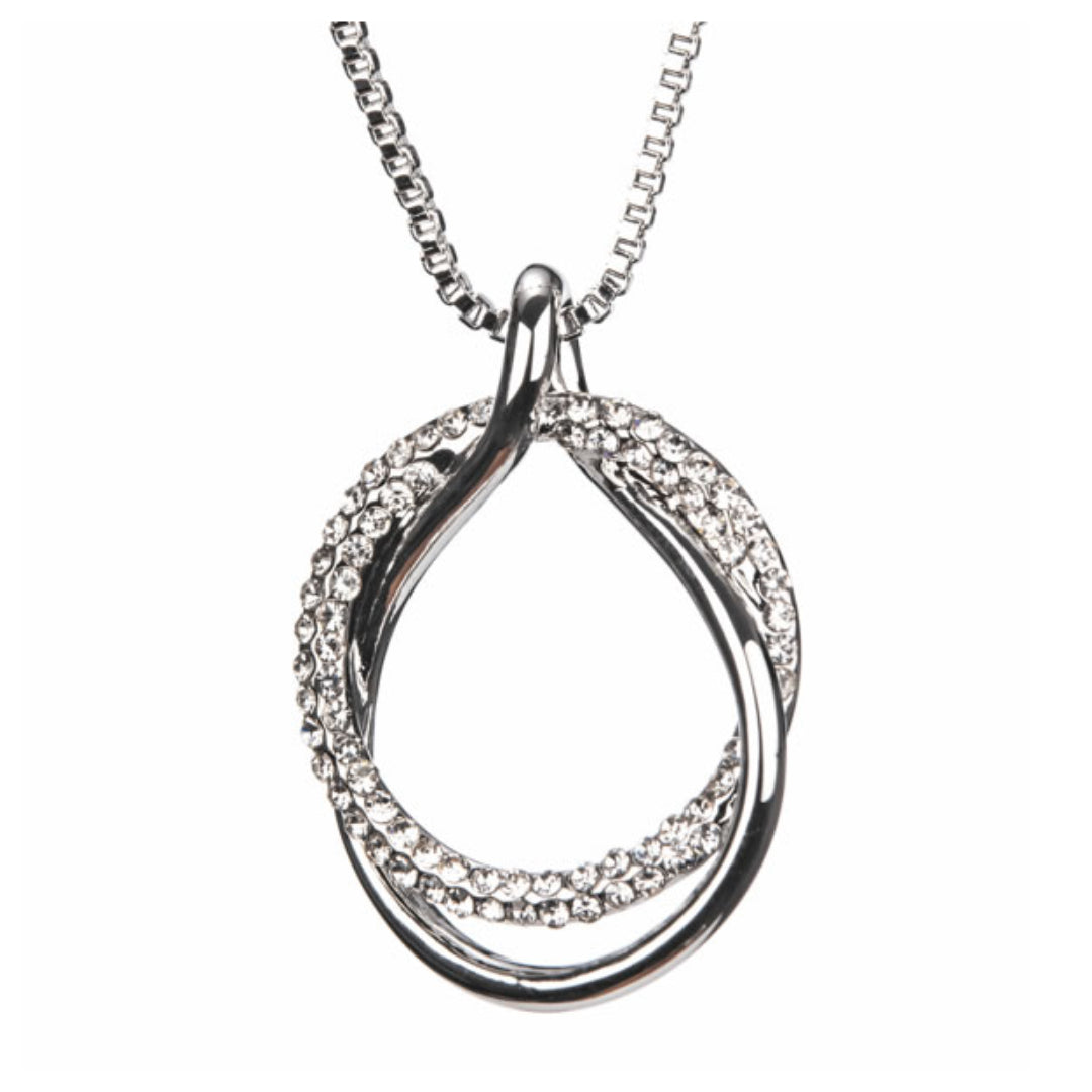 Newgrange Living Diamante Loop Pendant - Silver | 600052