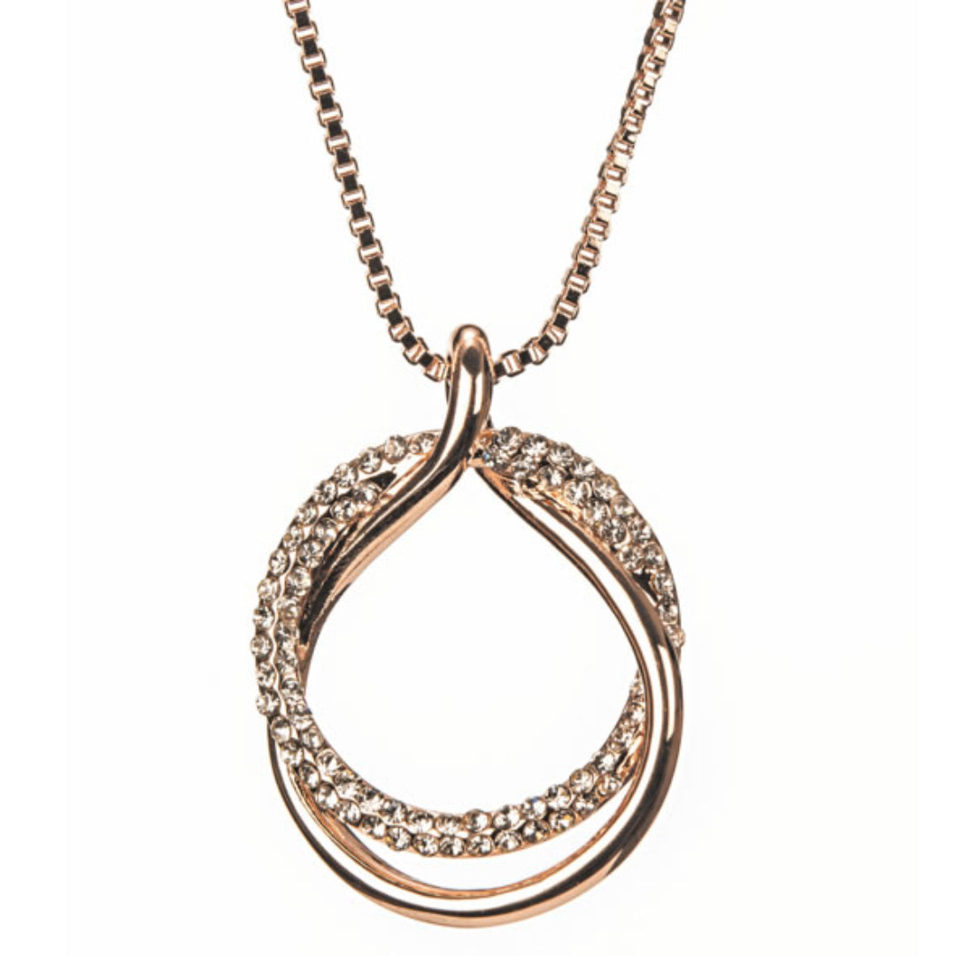 Newgrange Living Diamante Loop Pendant - Rose Gold | 600053