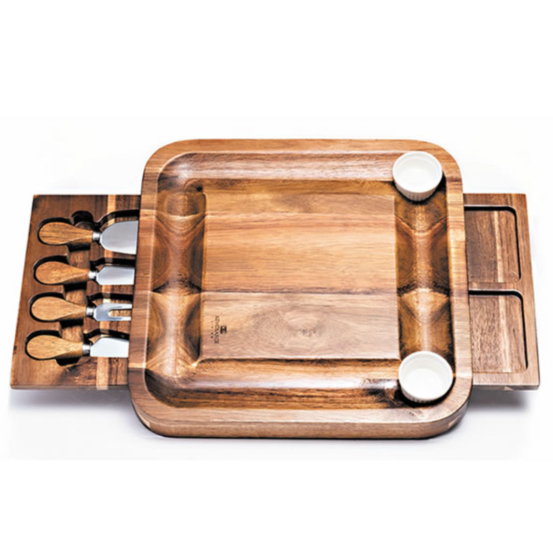 Newgrange Living Cheese Board Rectangular with Dishes and Knifes | 500006