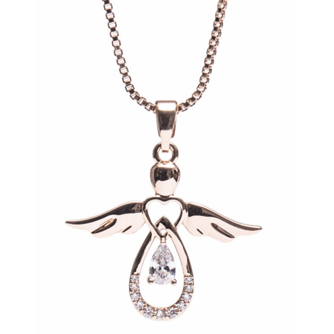 Newgrange Living Guardian Angel Pendant - Rose Gold | 600306