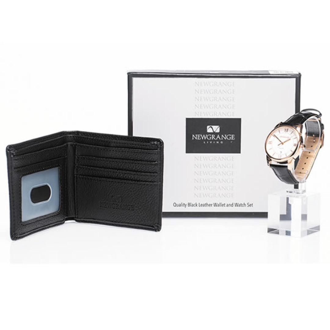 Newgrange Living Mens Watch and Wallet Set - Black | 600502