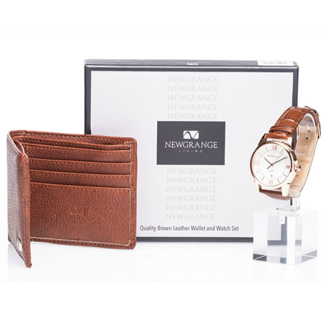 Newgrange Living Mens Watch and Wallet Set - Brown | 600503