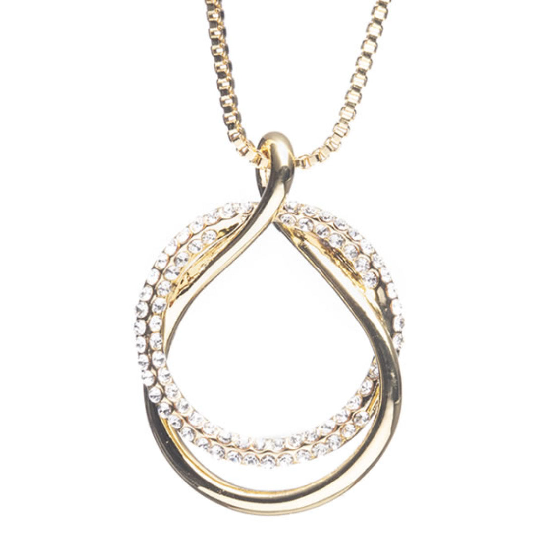 Newgrange Living Diamante Loop Pendant - Gold | 600327