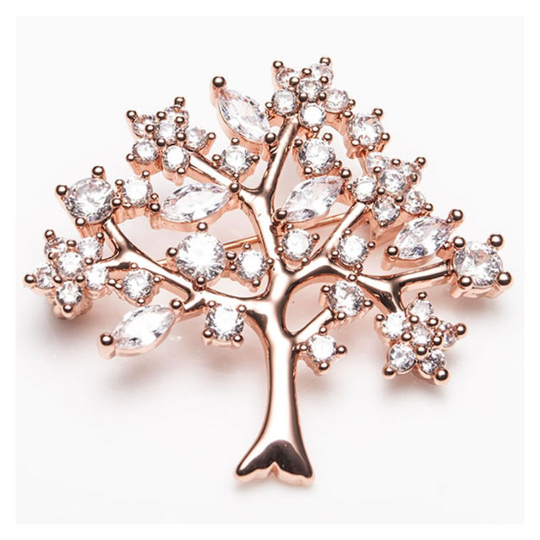 Newgrange Living Tree of Life Brooch - Rose Gold | 600312