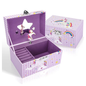 The Grange Unicorn Childrens Music Jewellery Box - Purple | SH3