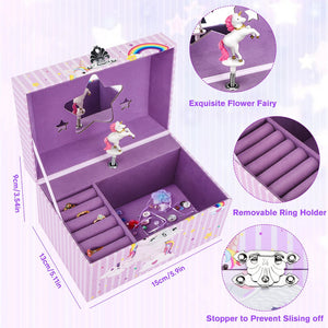 The Grange Unicorn Childrens Music Jewellery Box - Purple | SH3