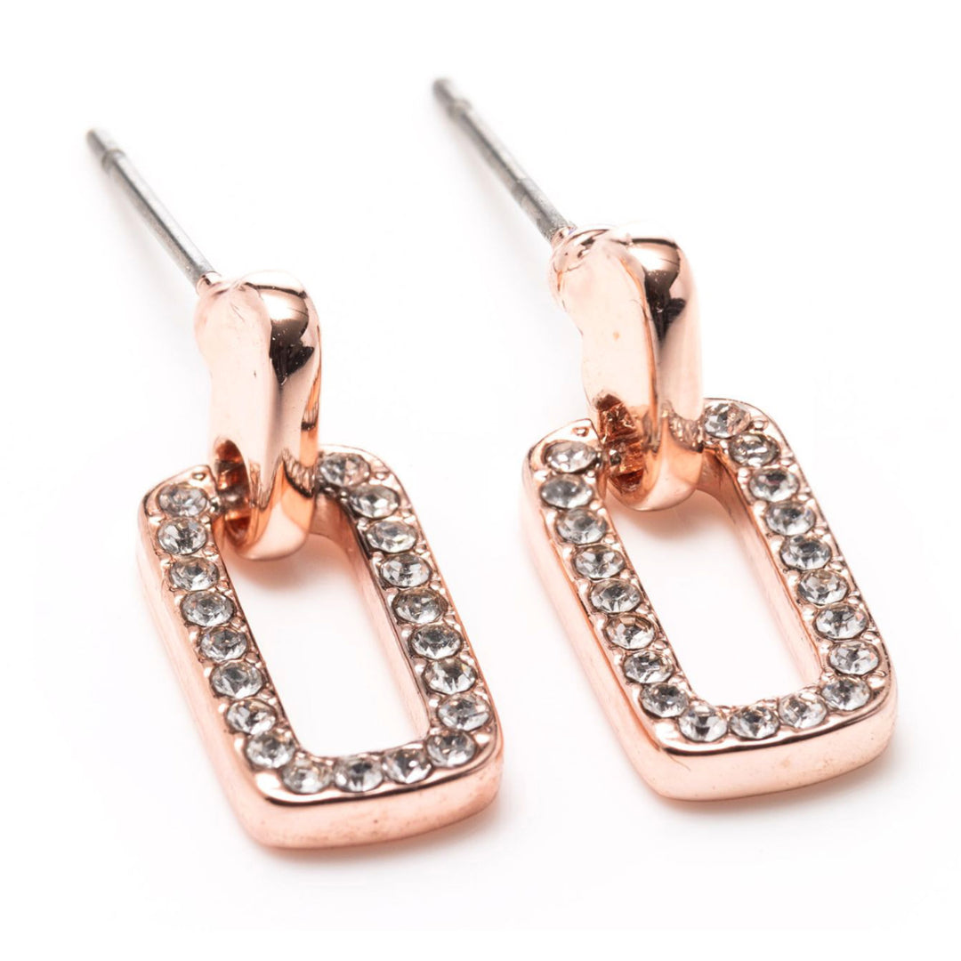 Newgrange Living Diamond Square Earrings Pair - Rose Gold | 600332