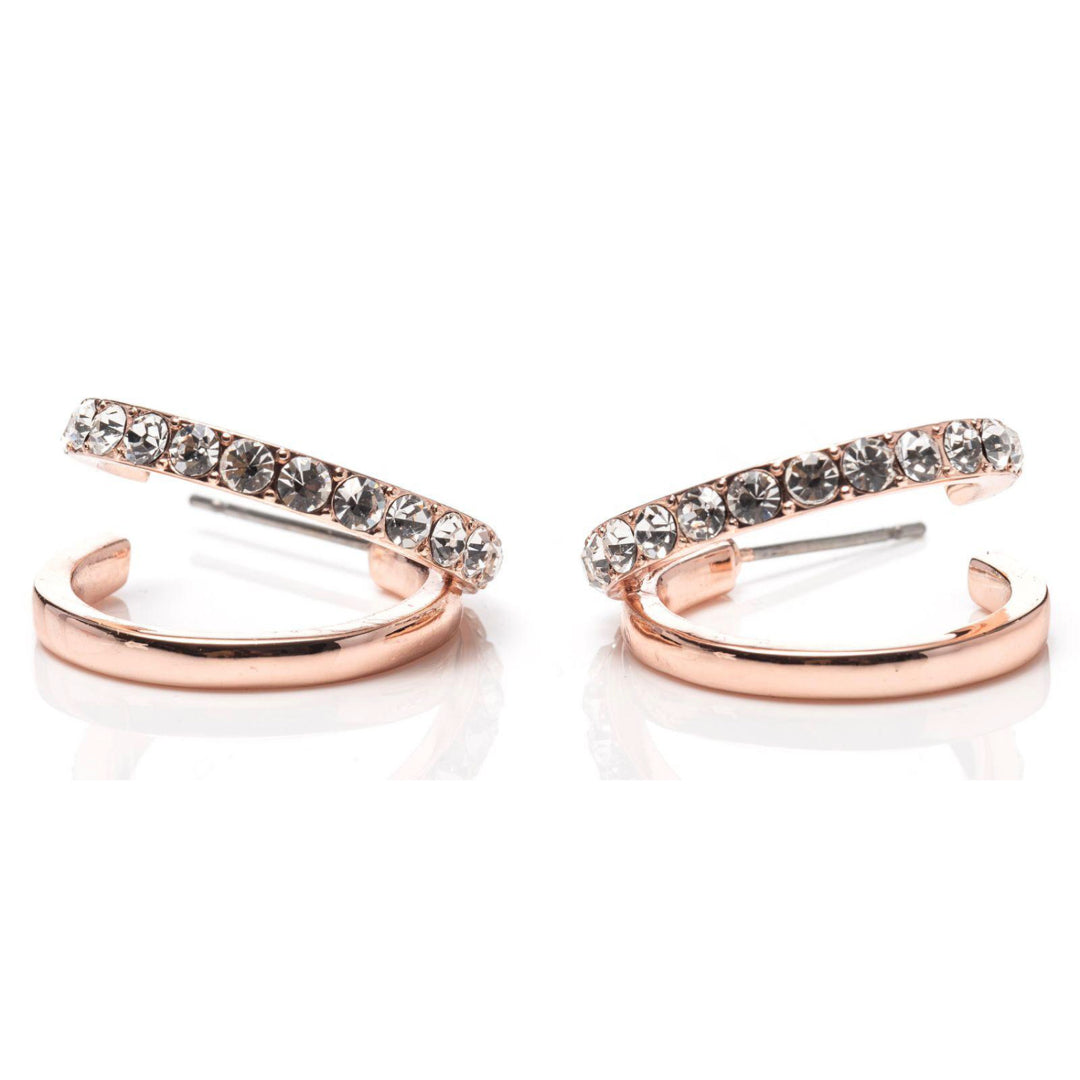 Newgrange Living Double Loop Earrings Pair - Rose Gold | 600334