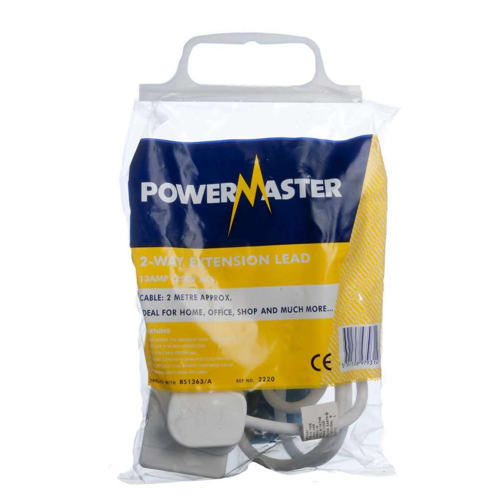 Powermaster 2 Gang 2 Metre 13 Amp Extension Lead | 1392-20