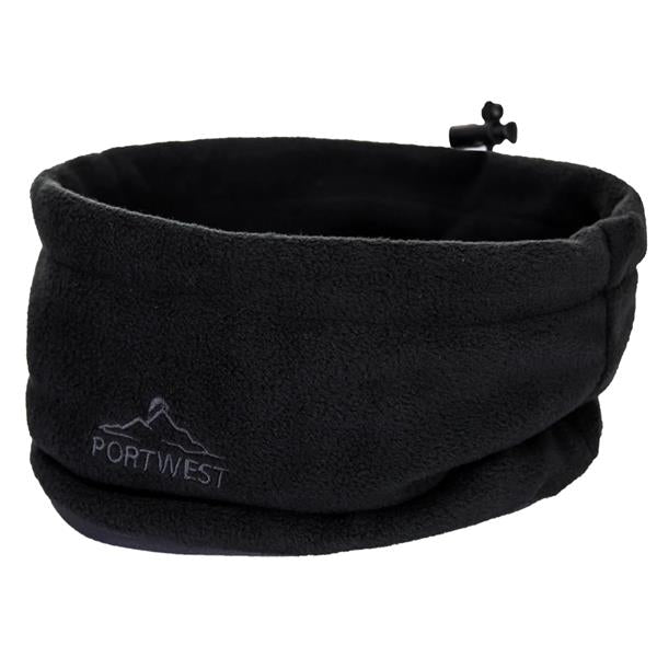 Portwest Fleece Neck Gaitor Neckwarmer - Black | PU57BKR