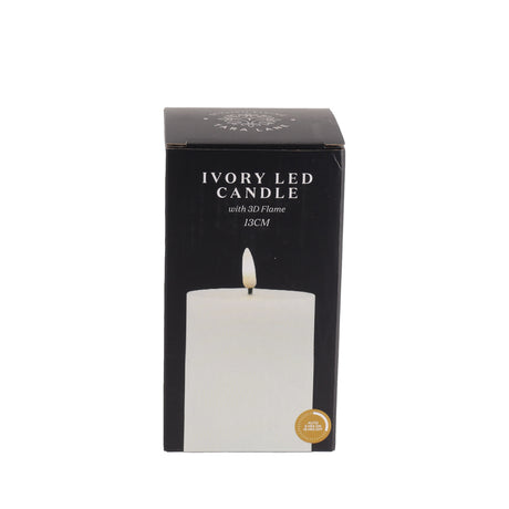 Tara Lane 3D Flame LED Battery Candle 13cm with Timer - Ivory | TL5616