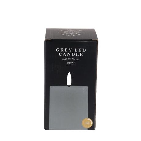 Tara Lane 3D Flame LED Battery Candle 13cm with Timer - Grey | TL5619