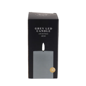 Tara Lane 3D Flame LED Battery Candle 15cm with Timer - Grey | TL5620