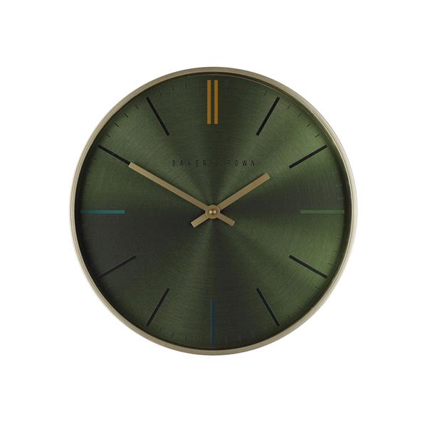 Tara Lane Baker and Brown Metallic Wall Clock 30cm - Green | TL5996