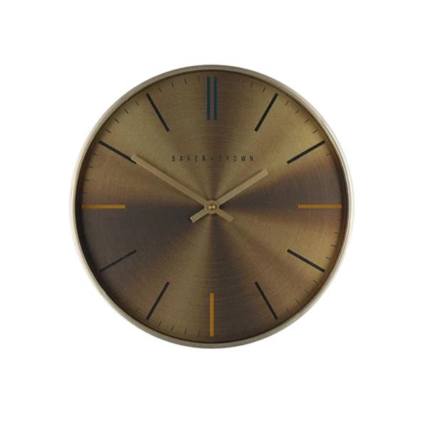 Tara Lane Baker and Brown Metallic Wall Clock 30cm - Gold | TL5999