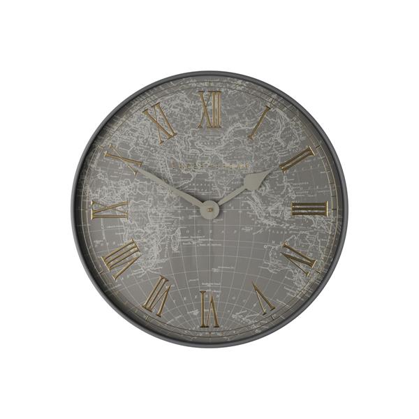 Tara Lane Baker and Brown Atlas Wall Clock 50cm - Grey | TL6006