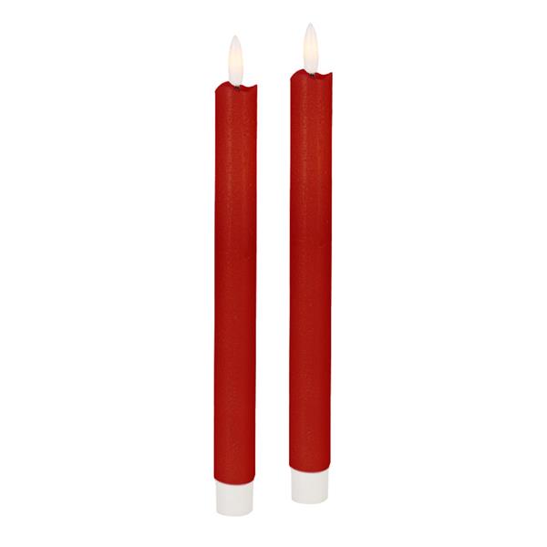Tara Lane 3D Flame LED Taper Candle Set 25cm - Red | TL6030