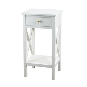 Tara Lane Rivera 1 Drawer Accent Table - White | TL6048