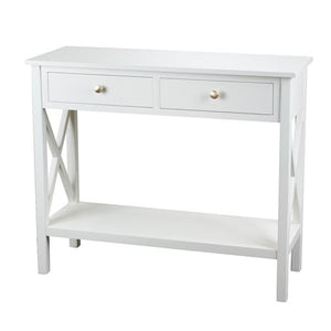 Tara Lane Rivera 2 Drawer Console Table - White | TL6049