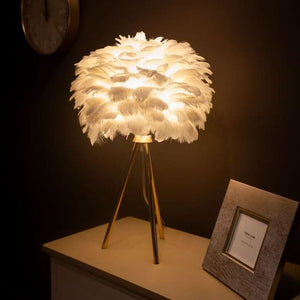 Tara Lane Feather Table Lamp 50cm - White | TL6131