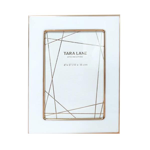 Tara Lane Ella Photo Frame 4 x 6 - White / Gold | TL6362