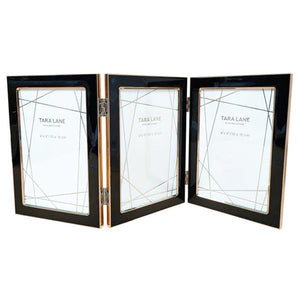 Tara Lane Ella Folding Photo Frame 4 x 6 - Black / Gold | TL6372