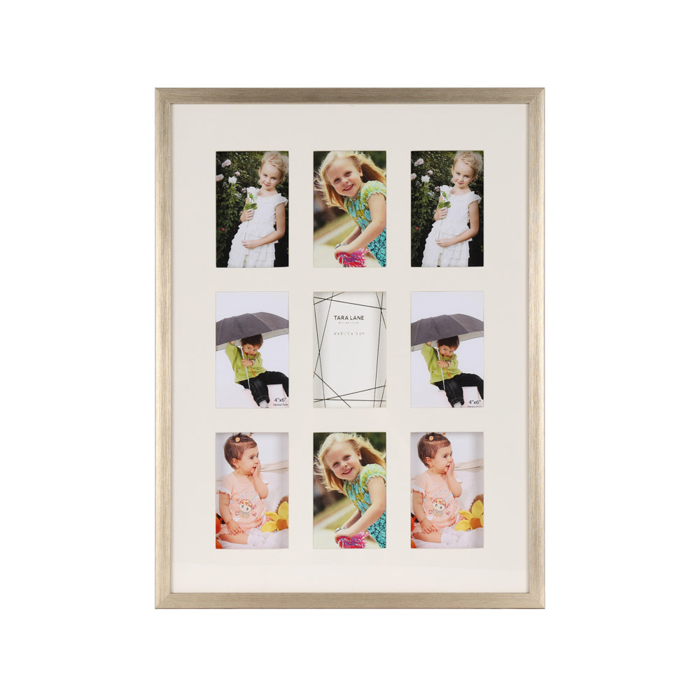 Tara Lane Gallery Collage 9 Picture Photo Frame 4 x 6 - Champagne | TL6665