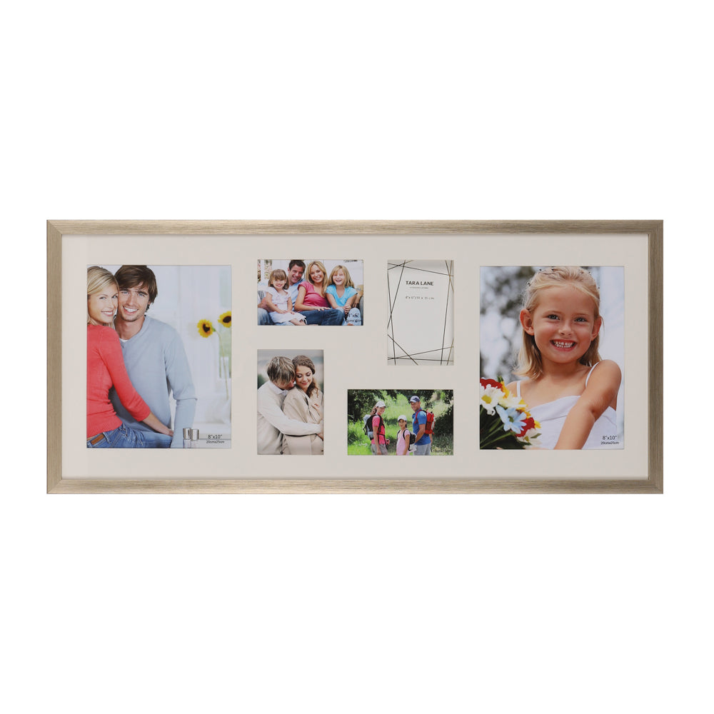 Tara Lane Gallery Collage 6 Picture Multi Photo Frame - Champagne | TL6667