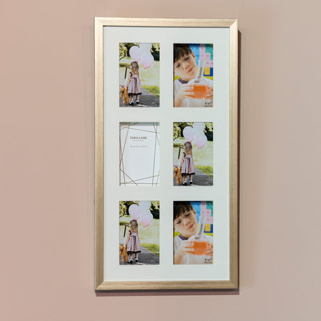 Tara Lane Gallery Collage 6 Picture Photo Frame 4 x 6 - Champagne | TL6669