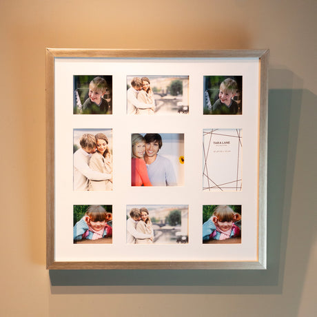 Tara Lane Gallery Collage 9 Picture Multi Photo Frame - Champagne | TL6671