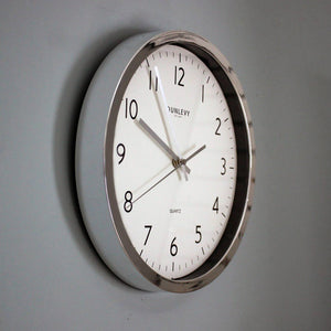 Dunlevy 12" Simple Wall Clock - Chrome | CL2004CR