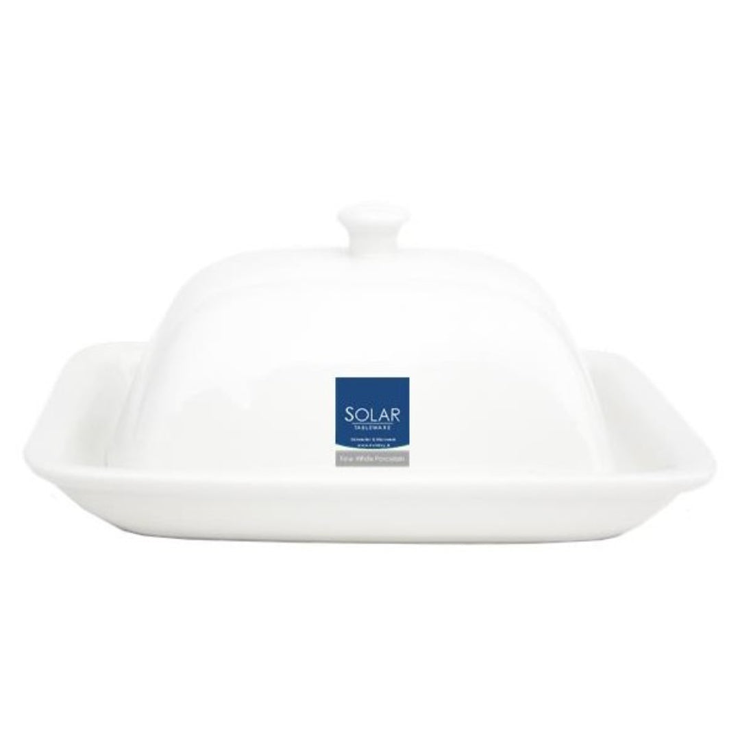 Solar Covered Butter Dish - White | DE7019