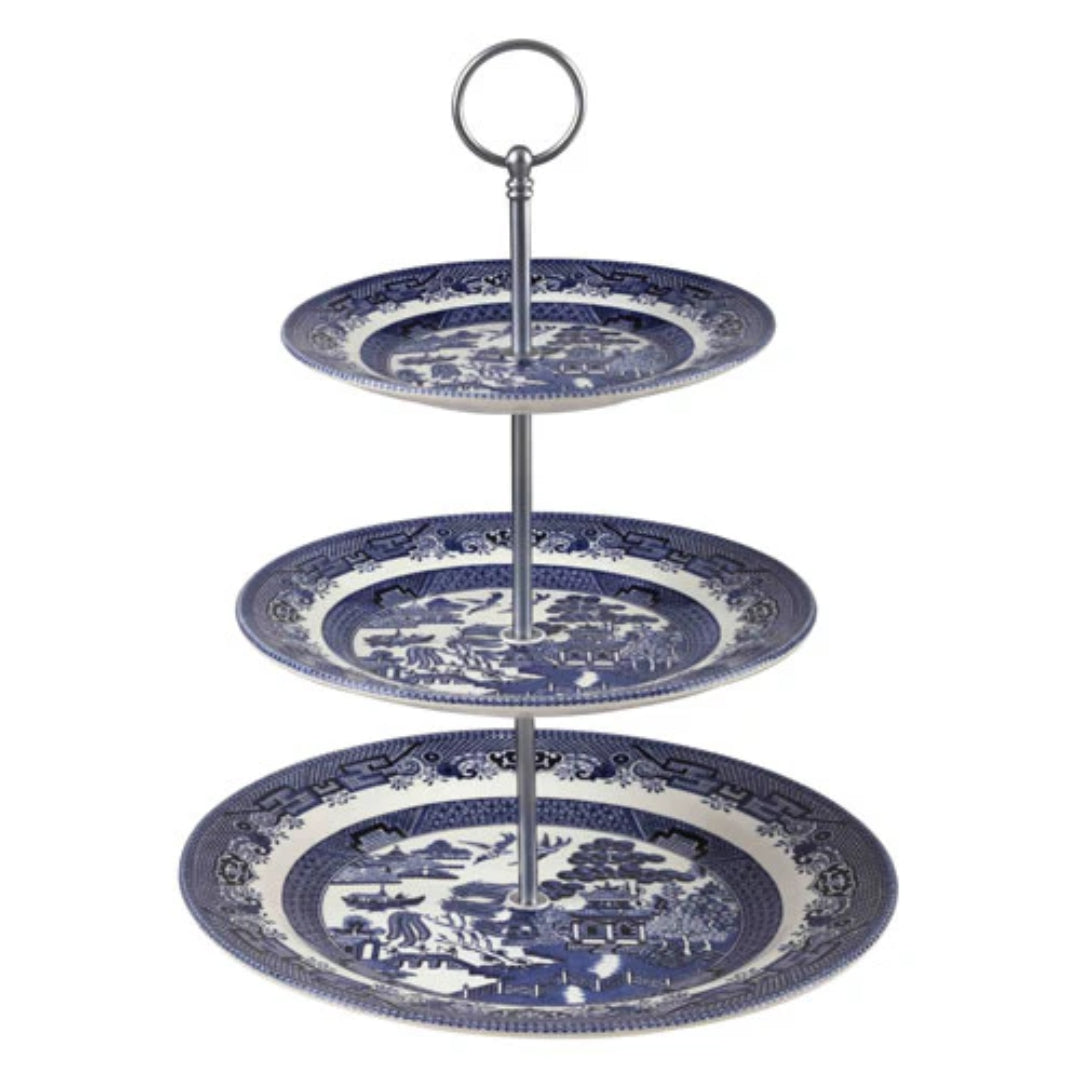 Churchill Blue Willow Cake Stand 3 Tier | DE2015