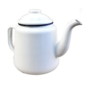 Falcon Enamel Teapot Blue Rim 14cm | EN0028