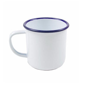 Falcon Blue Enamel Mug - White | EN0211