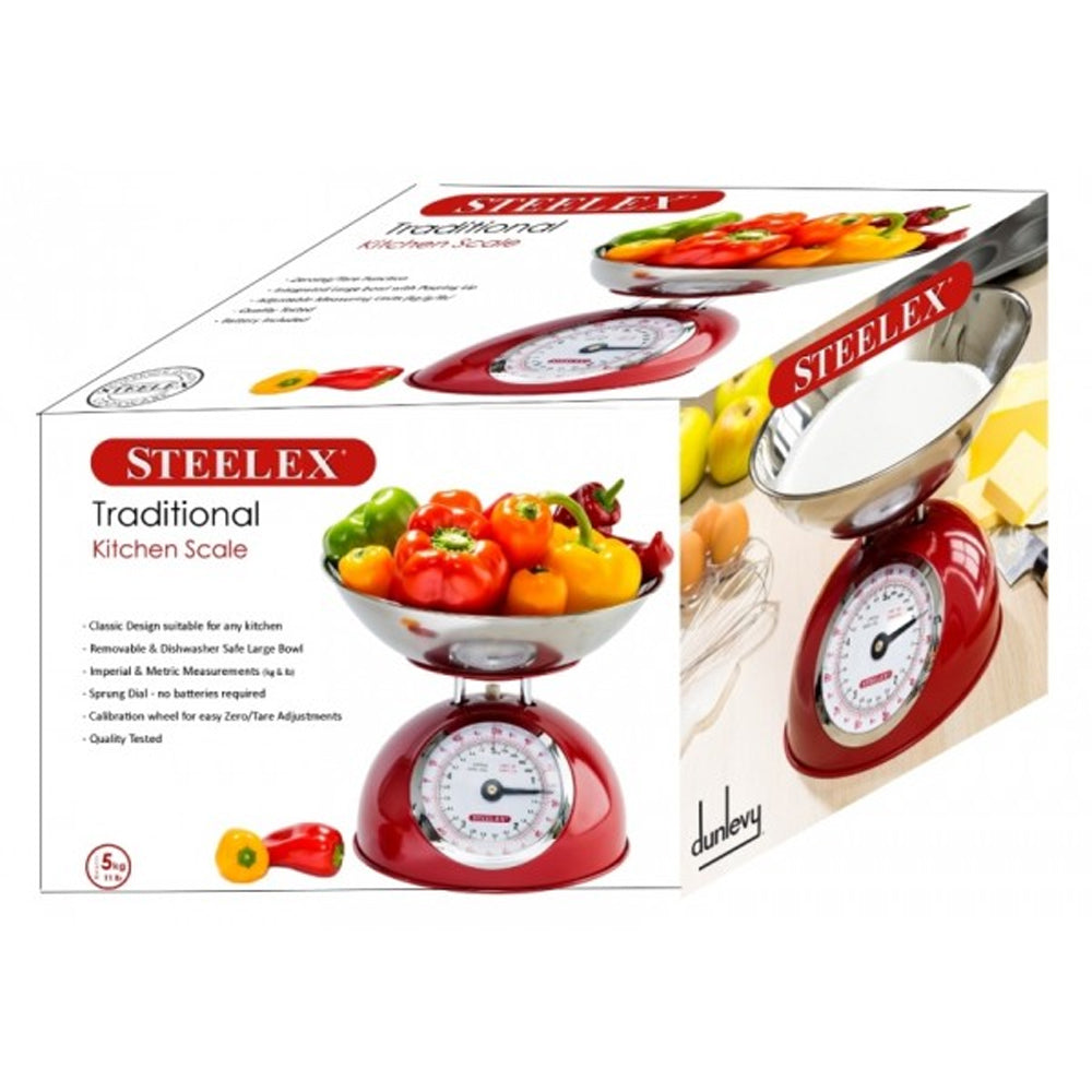 Steelex Metal Kitchen Scales - Red | SC1005R