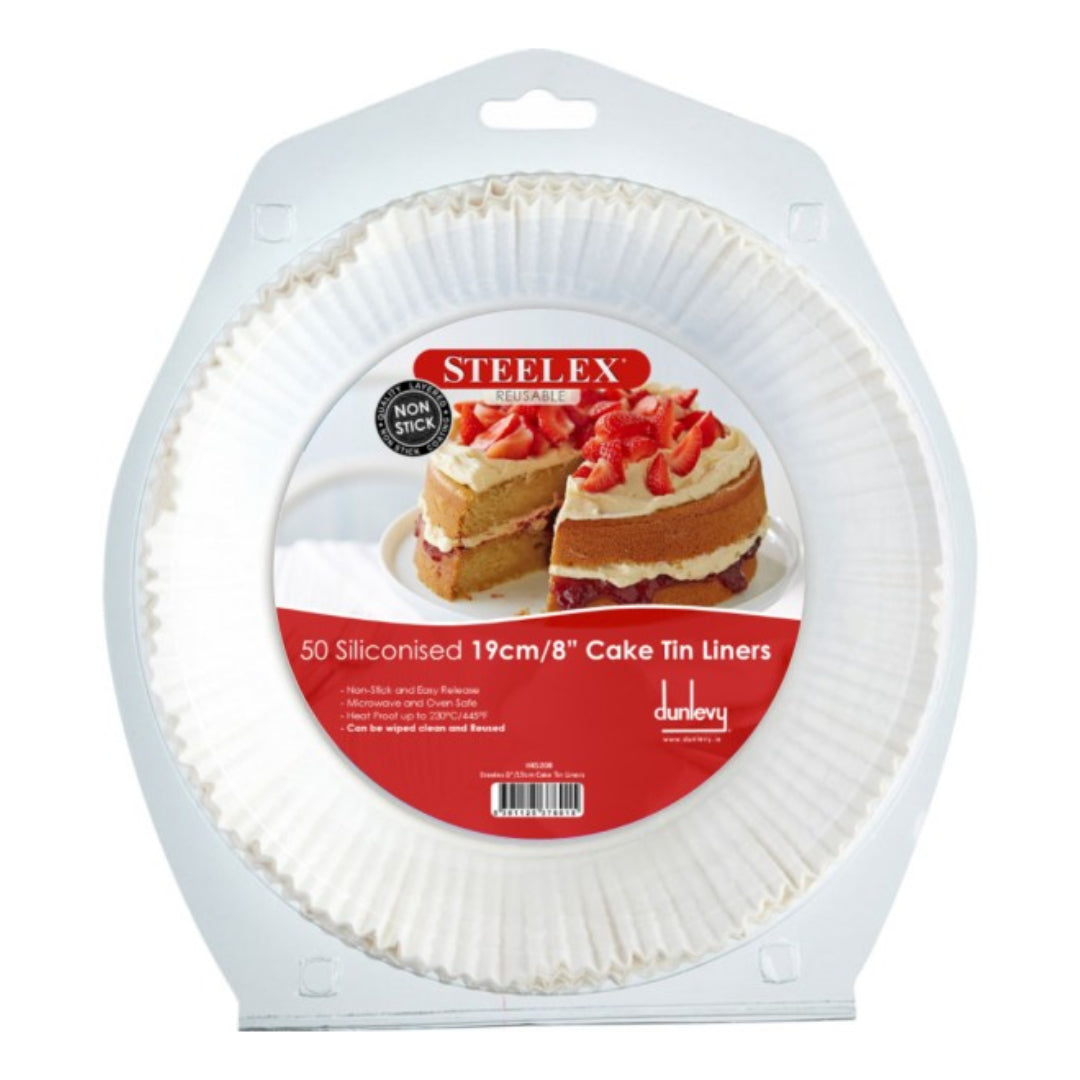 Steelex Round Cake Tin Liners 8" 50 Pack | HK5208