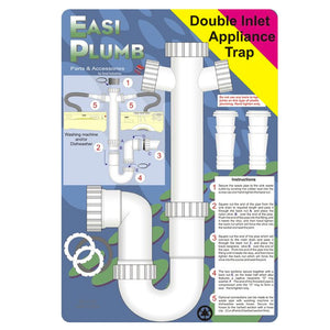 Easi Plumb 1 1/2" Appliance Trap Double Inlet with 3" Seal (Washing Machine / Dishwasher) | EP112PHU2