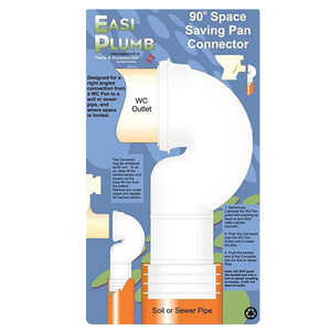 Easi Plumb 4" 90 Degree Space Saving Pan Toilet Connector | EPSSPC
