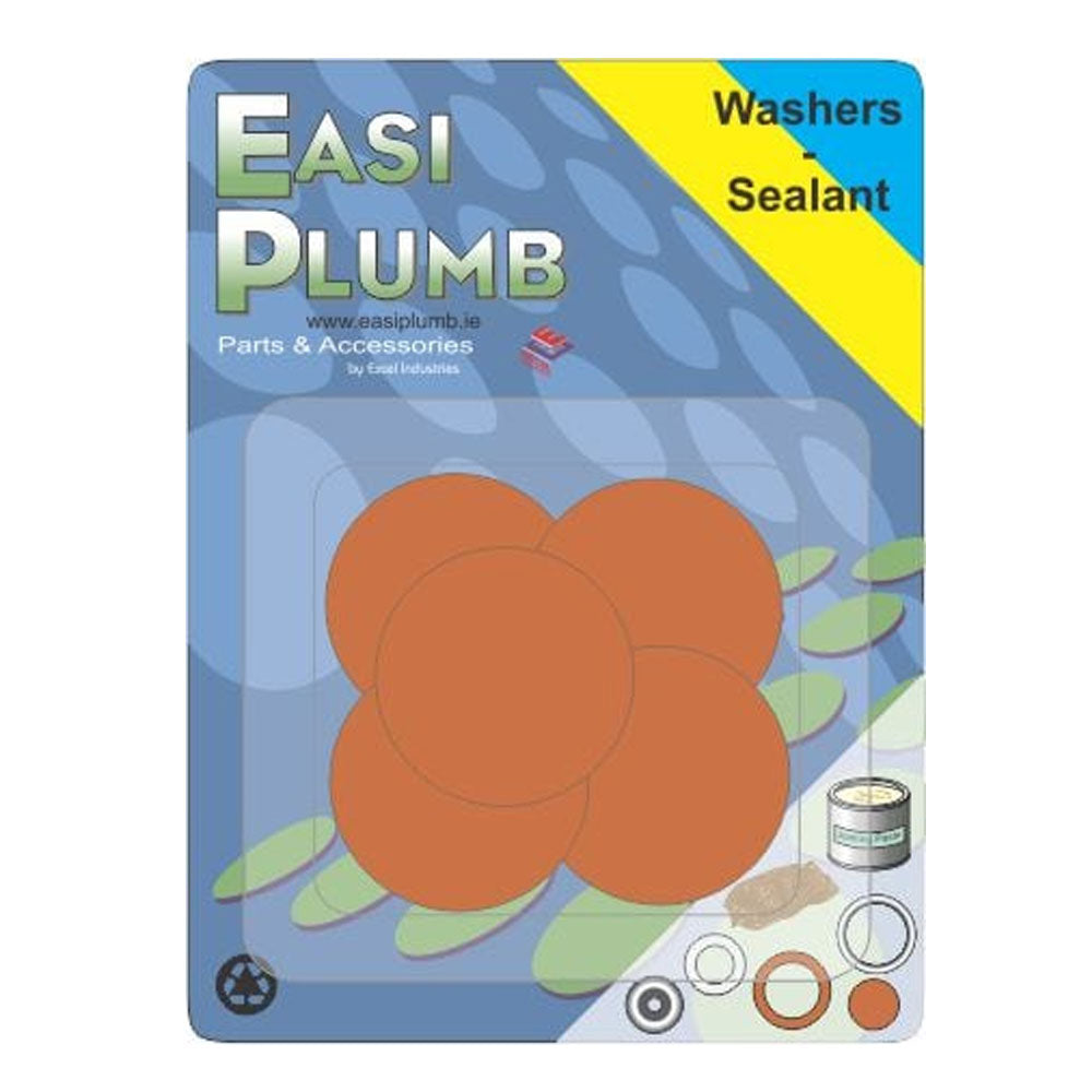 Easi Plumb 1/2" Red Fibre Blank Cap Washers 10 Pack | Ep12bcw