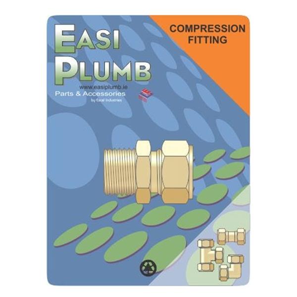 Easi Plumb 1/2" M.I. Straight Brass Compression Coupling 311 | EP311121