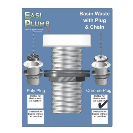 Easi Plumb 1 1/4" Basin Waste With Plug| Epwst600