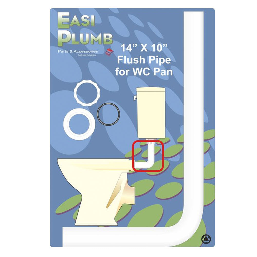 Easi Plumb 14" x 10" White Flushpipe for WC Pan (Toilet) | EP1410FP