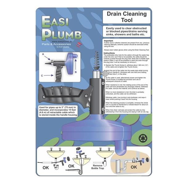 Easi Plumb 15Ft Drain Clearing Tool Wire | EP15CA