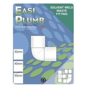 Easi Plumb 40mm Waste Pipe Knuckle Elbow - White | EP40KW1