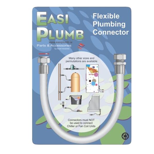 Easi Plumb Type FC55 3/4" 400mm Long Straight Compresion x Straight Swivel Flexible Pluming Connector | EPFC5534C