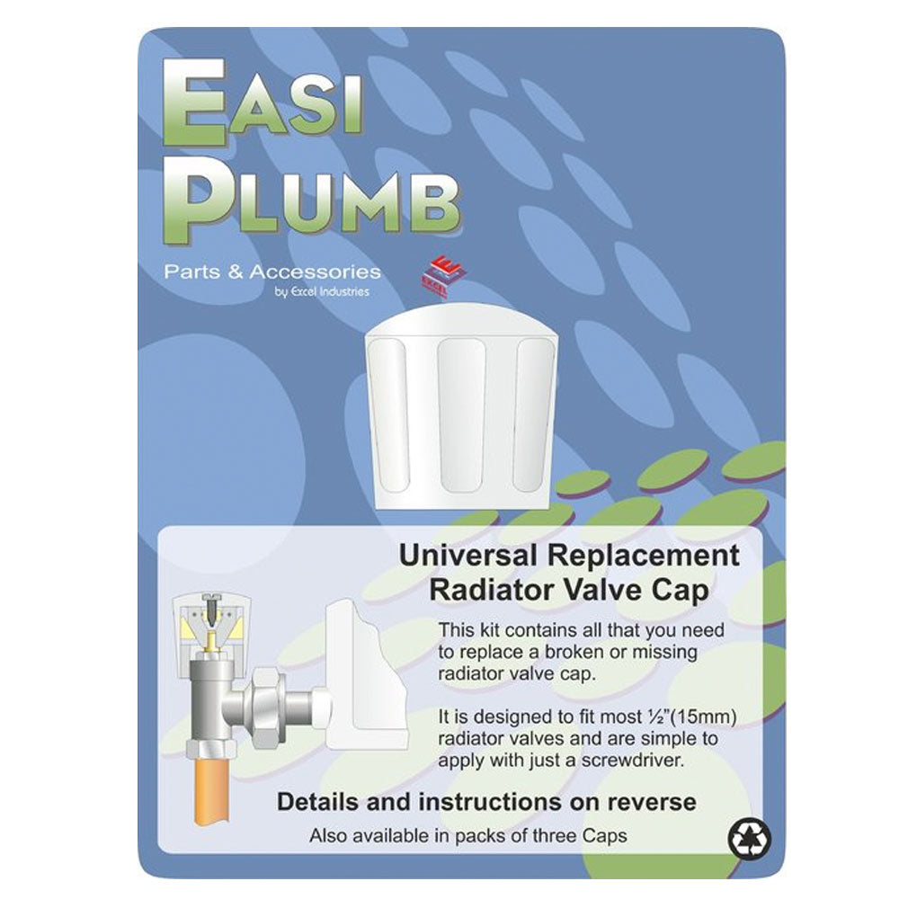 Easi Plumb Universal Replacement Radiator Value Cap Head - White | EPRRH1